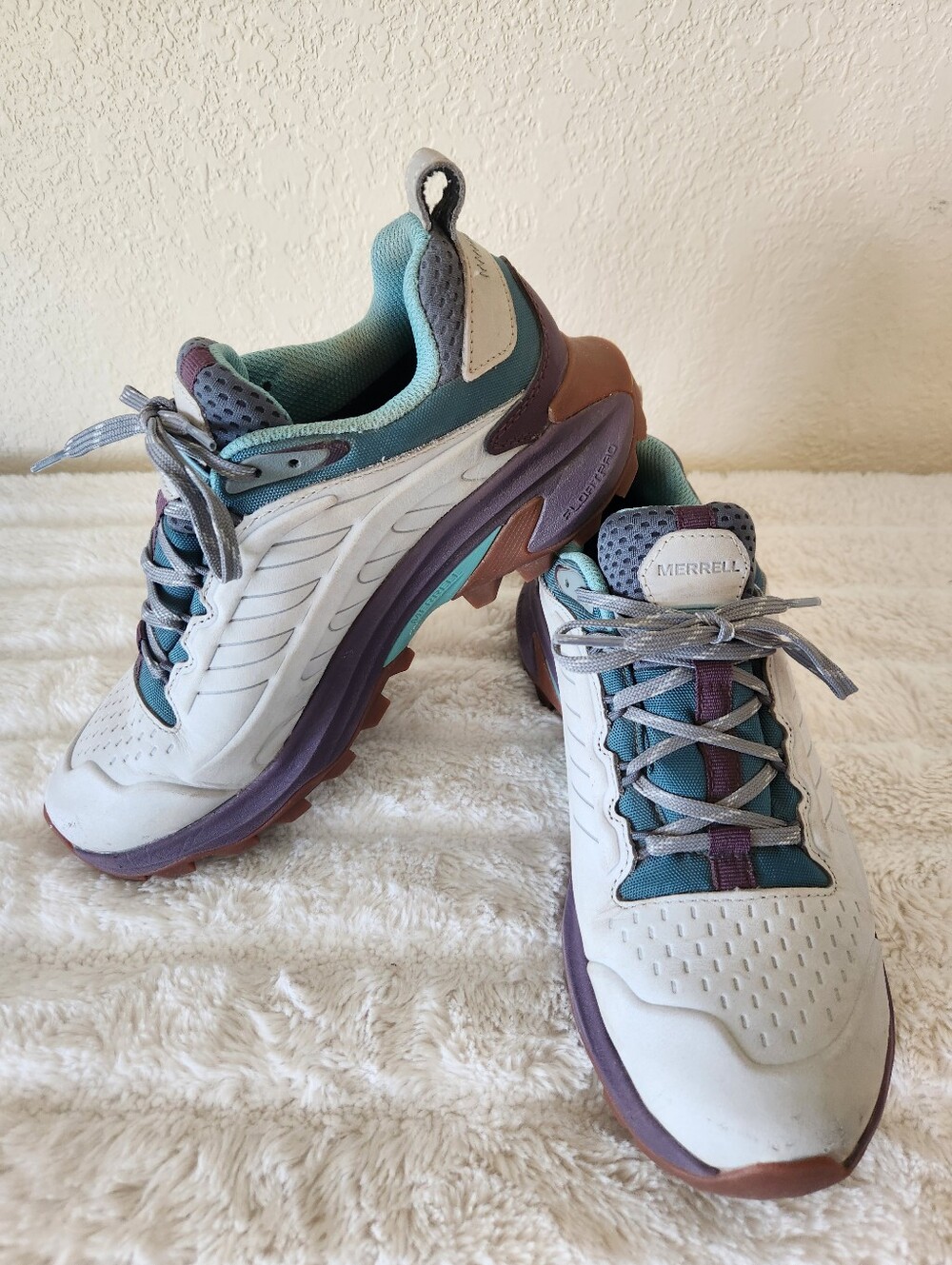 Merrell Women's Moab Speed 2 Leather WP Low-Top Hiking Boot Grey w/Vibram Soles